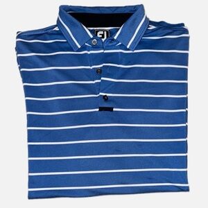 FootJoy Men's Size XL Blue/White Polyester Golf Polo